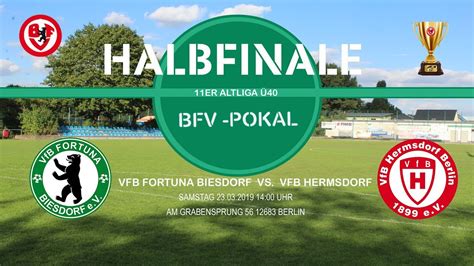 BFV POKAL HALBFINALE VfB Fortuna Biesdorf VfB Hermsdorf YouTube