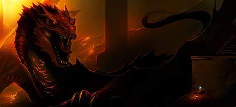 Dragon The Hobbit Smaug Fantasy Art Bilbo Baggins Wallpaper