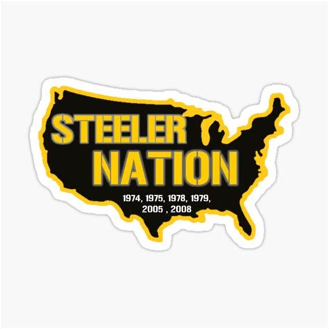 "Steeler Nation with Super Bowl Years" Sticker for Sale by jn456 ...