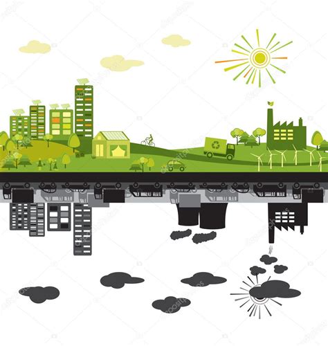 Green City And Polluted Stock Vector By ©sarella 11793032