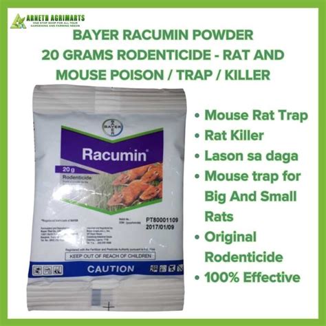 Bayer Racumin Powder 20 Grams Rodenticide Rat Poison Mouse Trap