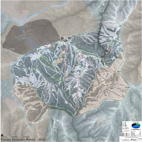 Utah Ski Maps Powder Mountain Ski Resort Trail Map