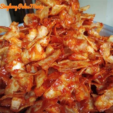 Jual Keripik Singkong Lengket Gram Rasa Pedas Manis Cabe Asli