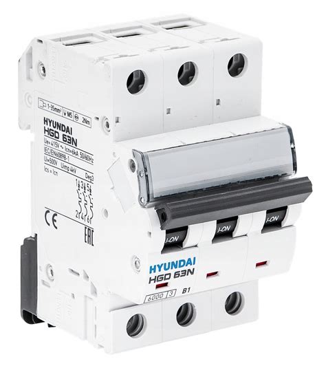 Wyłącznik nadprądowy 3P, 32A, Char.C Hyundai (5901988021986) • Cena ...