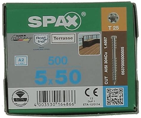 Spax Vis Spax Deck Sp Cial Terrasse Inox A X Bo Te De