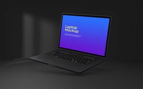 Laptop Mockup Dark Psd 300 High Quality Free Psd Templates For Download