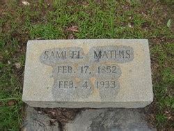 Samuel Bartley Mathis Sr Homenaje De Find A Grave