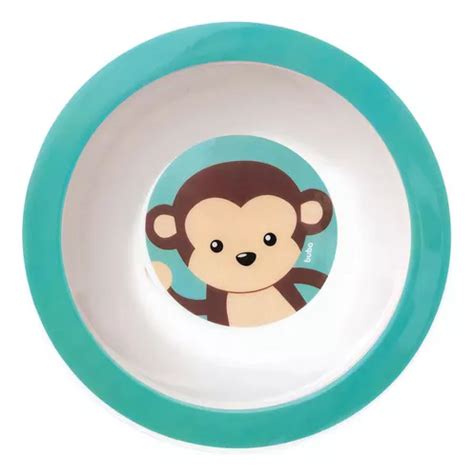 Prato Infantil Bowl Baby Animal Fun Macaco Buba Frete grátis