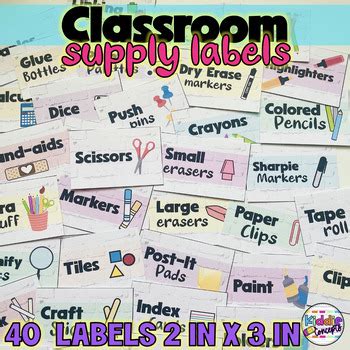 Classroom Supply Bin Labels by Kiddie Concepts | TPT