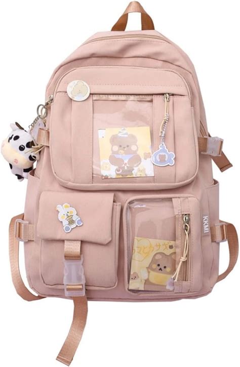 Cute Aesthetic Backpack Cute Kawaii Backpack For School Pink With