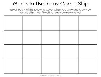 Free Comic Book Templates Phonics Spelling Writing By Orton