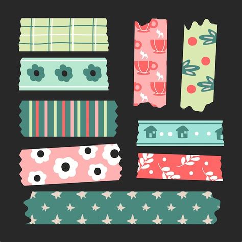 Premium Vector Pack Of Cute And Lovely Hand Drawn Washi Tape Collection