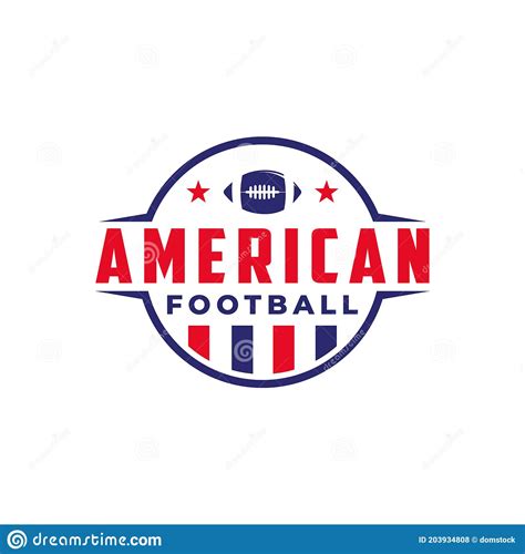 American Football Sport Logo With Gridiron Ball On Target Icon Vector