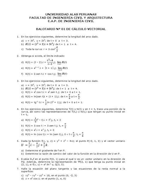 PDF Balotario 1 De Calculo Vectorial DOKUMEN TIPS