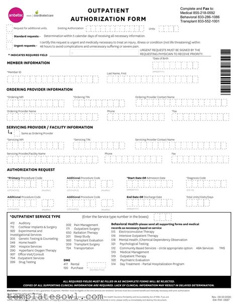 Download Ambetter Out Patient Form • TemplatesOwl