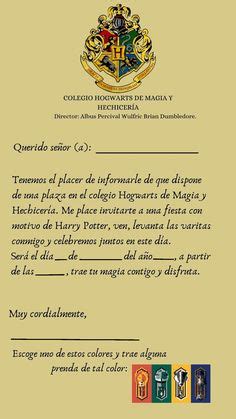 Invitación Harry Potter Carta de harry potter Temática de harry