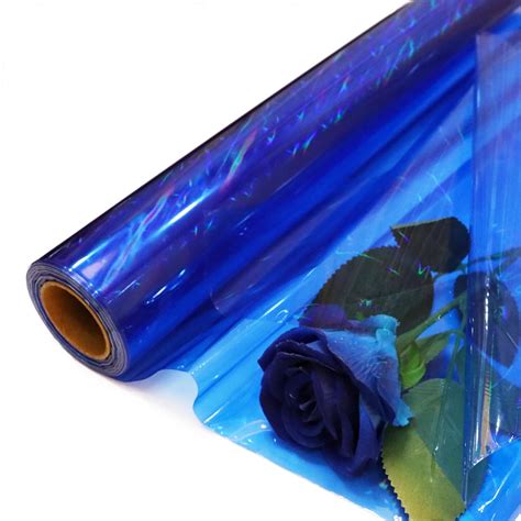 Cmfyhm Iridescent Blue Cellophane Wrap Roll I 34 In Wide X