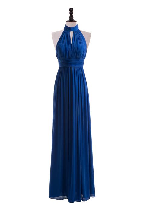 Royal Blue Halter Wedding Dress