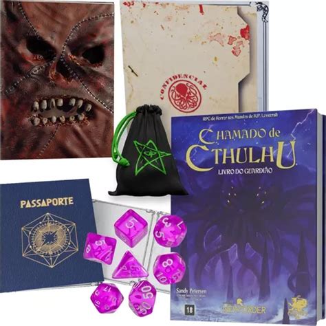 Kit Rpg Chamado De Cthulhu Livro Guia Investigador Dados