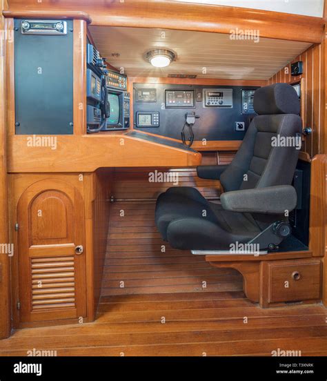 Armchair In Boat Control Room Stock Photo Alamy