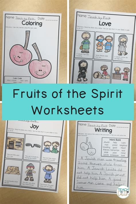 Fruits Of The Spirit Worksheets Bible Lessons Teach By Faith