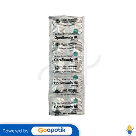 Ciprofloxacin Hcl First Medipharma 500 Mg Kaplet Kegunaan Efek