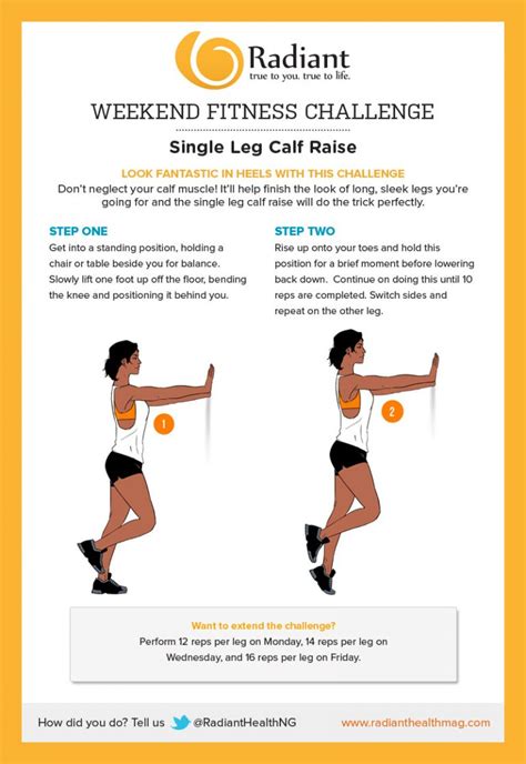 Weekend Challenge: Single Leg Calf Raise - Radiant Health Magazine