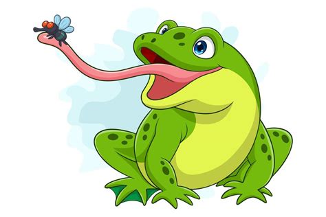 Cartoon Frog Catching A Fly 42350018 Vector Art At Vecteezy