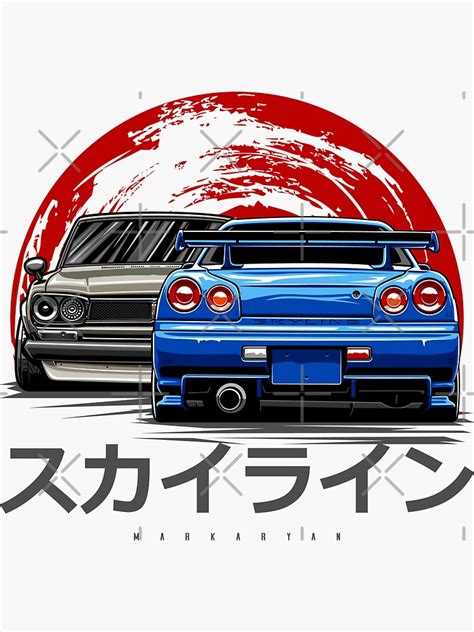 Skyline R Gtr And Gtr Sticker By Olegmarkaryan Redbubble