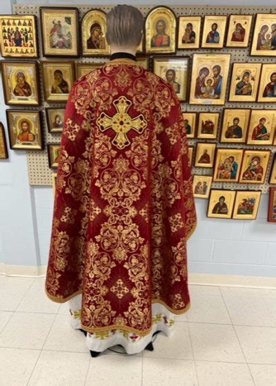 Burgundy /Gold Set of Priestly Vestments – Byzantine Church Supplies