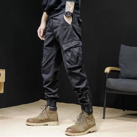 Pantalon Multi Poches Pour Hommes Black D Tenue