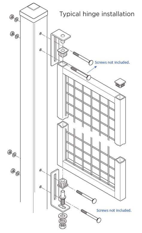 Light Swing Gate Hinges For Gate Frame Size 25x25mm