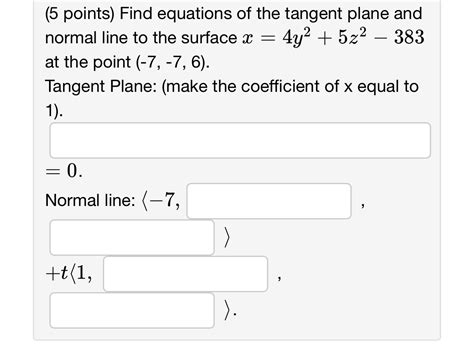 Solved Points Find Equations Of The Tangent Plane And Chegg