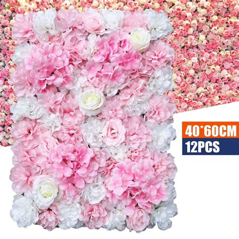 Pcs Artificial Silk Flower Wall Panels Backdrop Home Shop Wedding