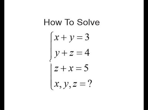 Solving A Set Of Three Linear Equations Tricks To Linear Equations