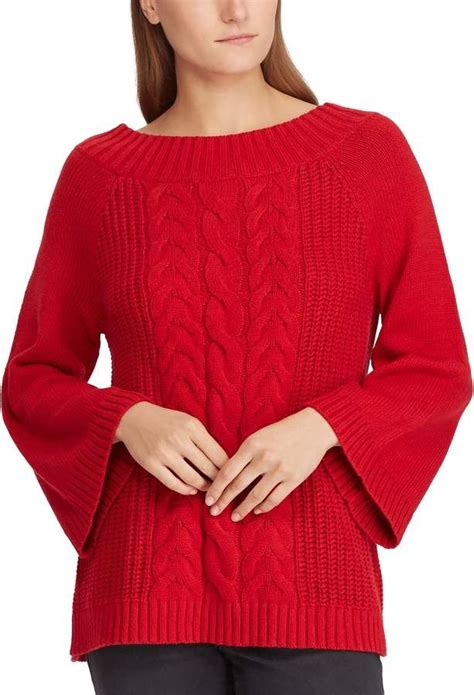 Women S Chaps Cable Knit Bell Sleve Sweater Sweaters Women S Chaps