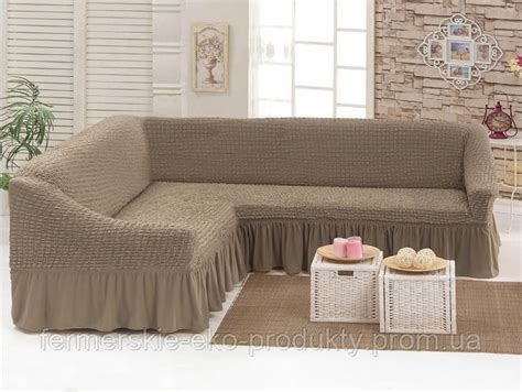 МНОГО ОТТЕНКОВ! Чехол на угловой диван с оборкой юбочкой рюшами, хлопок ...