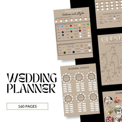 Wedding Planner Printable Beige Nude Wedding Planner Minimalistic Wedding Planner Wedding