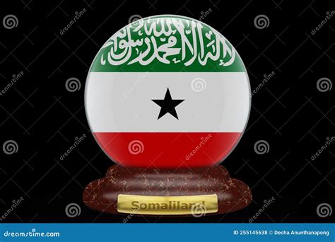 D Flag Of Somaliland On A Globe Stock Illustration Illustration Of