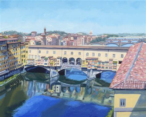 Florence Italy Art Bridge Art Print Italy Landscape Painting Ponte ...