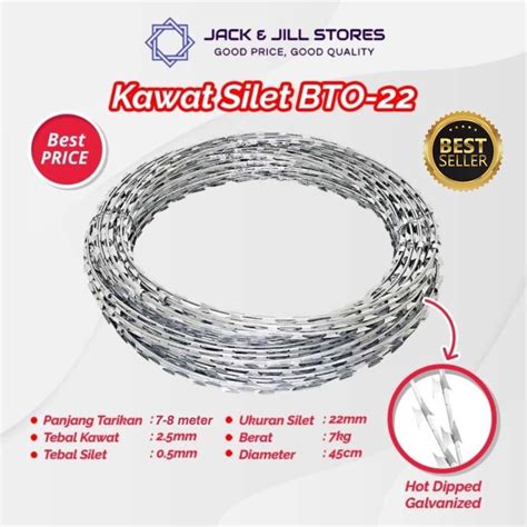 Jual Kawat Duri Silet Razor Wire BTO 22 BTO 30 CBT 65 Shopee