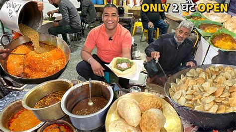 60 शनदर Nashta Desi Ghee Loaded Chole Puri Sabji Street Food