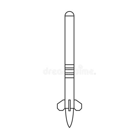 Missile Ballistic Vector Outline Icon Vector Illustration Rocket