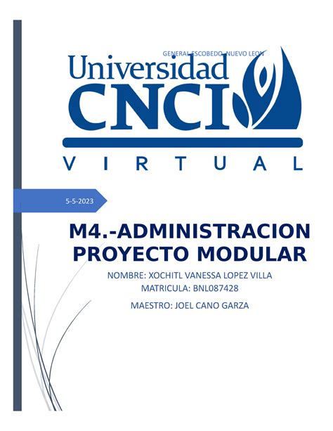 Proyecto Modular Administracion 5 5 M4 Administracion Proyecto