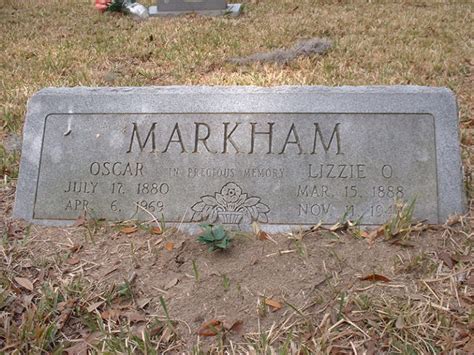 Elizabeth Nora Lizzie O Neal Markham 1888 1945 Find A Grave Memorial