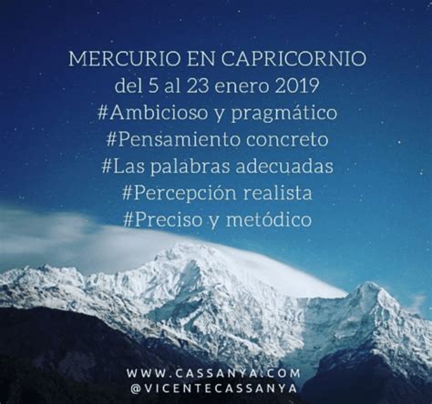 Mercurio en Capricornio Astrología por Vicente Cassanya