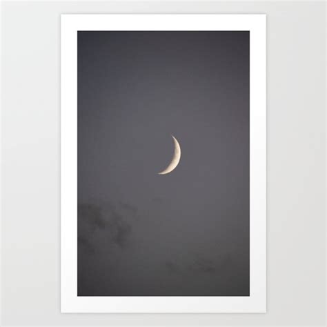 crescent moon purple sky Art Print by Vanessa Weeden | Society6