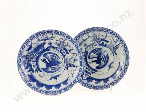 A Pair Of Th Century Chinese Export Porcelain Blue And White