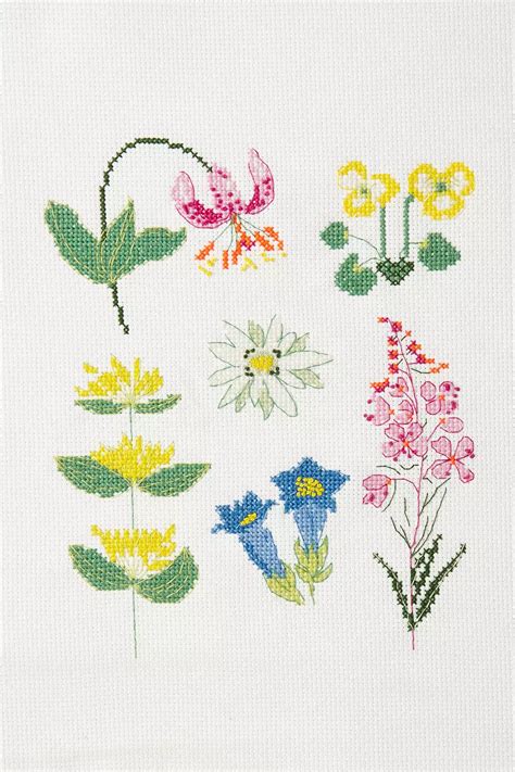 The Meadow Flowers Cross Stitch Kit - DMC