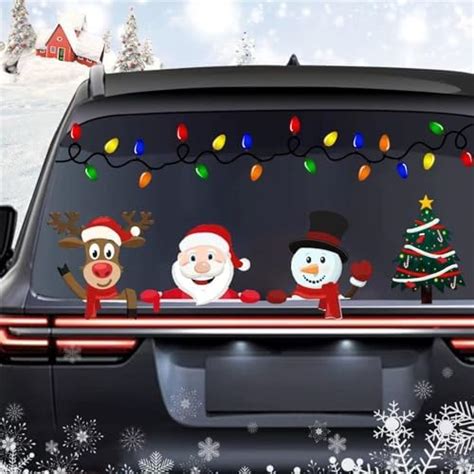 Christmas Car Rear Window Stickers Pvc Santa Claus Car